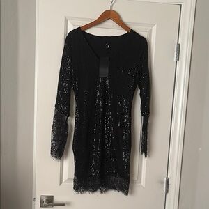 Elegant Black Sequin Dress